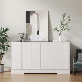 Sideboard Buffet Cabinet with Storage, Modern Kitchen Buffet Storage Cabinet with Drawer and Doors