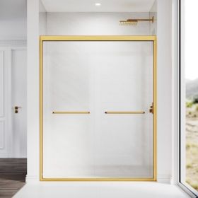 Sliding Shower Glass Door 50-54 in. W x 72 in. H, Adjustable Semi Frameless Shower Door, Certified Thick Clear Clear Tempered Glass