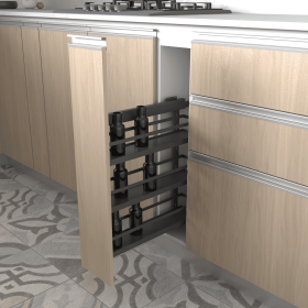 Kitchen Seasoning Rack Grey Matte Cabinet Pullout Organizer Soft Close One Und , Grey