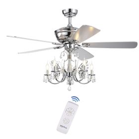 Silver Orchid Finlayson 52-inch 5-light Chrome Lighted Ceiling Fan