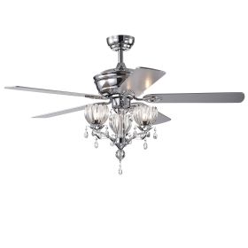 Silver Orchid Laurel 52-inch Chrome Lighted Ceiling Fan