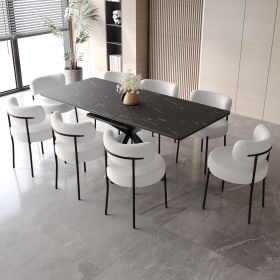 Scalable Dining Table Table Set for 4-8 Person for Dining Room