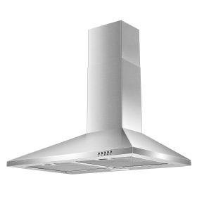 Range Hood 30 inch,Wall Mount Range Hood in Stainless Steel With Ducted/Ductless Convertible,Stove Vent Hood with Aluminum Filters,3 Speed Exhaus