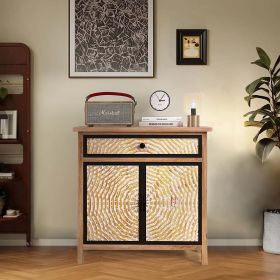 Retro, Vintage Storage Cabinet with Drawers and Doors, Floor Sideboard and Buffet Server Cabinet, Entryway Console Cabinet for Living Room
