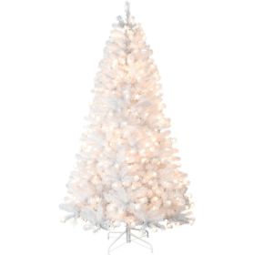 Prelit 5.6.7.8.9ft PVC Flocked Tree  Memory Wire (Option: 6foot PVC plush tree)
