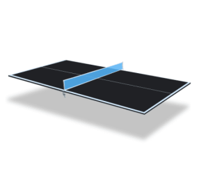 7 X4ft Black Mid-Size Ping Pong Conversion Top Foldable & Portable Table Tennis Table Top For Indoor Games (Color: Black)