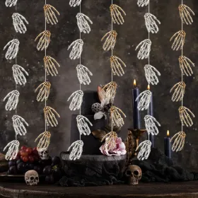 6Pcs Halloween Hand Skeleton Garland Horrible Party Paper Banner Haunted House Hanging Decoration Halloween Party Scary Props For Door Wall Windo (Option: Multicolour)