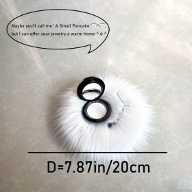 1pc Round Faux Fur Sheepskin Rugs; Fluffy Living Room Carpet; Bedroom Floor Mat; Fluffy Round Rug For Seat Cover; Photographing Background Of Jew (Color: White, size: 7.9*7.9"/20*20cm)
