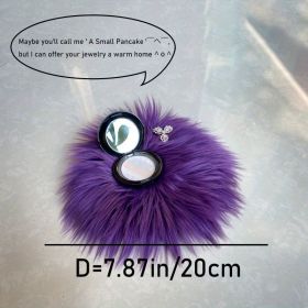1pc Round Faux Fur Sheepskin Rugs; Fluffy Living Room Carpet; Bedroom Floor Mat; Fluffy Round Rug For Seat Cover; Photographing Background Of Jew (Color: Purple, size: 7.9*7.9"/20*20cm)