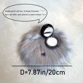 1pc Round Faux Fur Sheepskin Rugs; Fluffy Living Room Carpet; Bedroom Floor Mat; Fluffy Round Rug For Seat Cover; Photographing Background Of Jew (Color: Gray, size: 7.9*7.9"/20*20cm)
