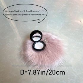 1pc Round Faux Fur Sheepskin Rugs; Fluffy Living Room Carpet; Bedroom Floor Mat; Fluffy Round Rug For Seat Cover; Photographing Background Of Jew (Color: Pink, size: 7.9*7.9"/20*20cm)
