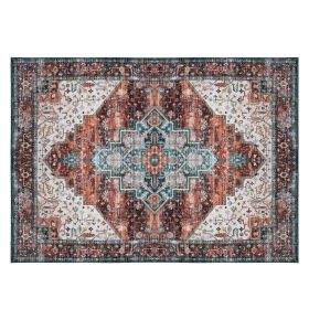 Vintage Area Rug Modern Non Slip Carpet Boho Low Pile Soft Rug Waterproof Machine Washable Rug for Living Room Bedroom Kitchen Dining Room Under (Color: Type 3, size: 8_10ft)