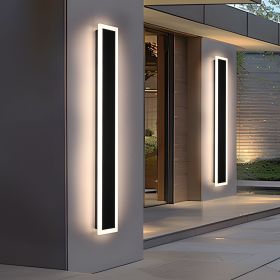 Exterior Wall Lights for House 2 Pack 60 Inch Long Strip Modern Outdoor Light Wall Fixture Sconce, Dimmable Outside Linear Exterior Lights (size: 48inch)