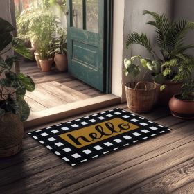1PC Black-and-white Checkered Anti-slip Doormat, Bathrooms, And Kitchens. This StylishPrinted Mat Makes An ldeal Housewarming Gift (Color: Black and white grid, size: 19.69in*31.5in/50cm*80cm)